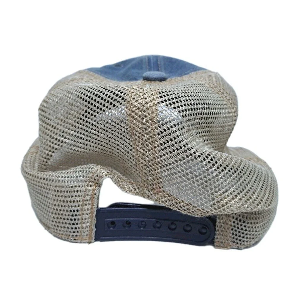 Heaven Hill Distillery Snapback Baseball Hat Cap Trucker Mesh Distressed Denim